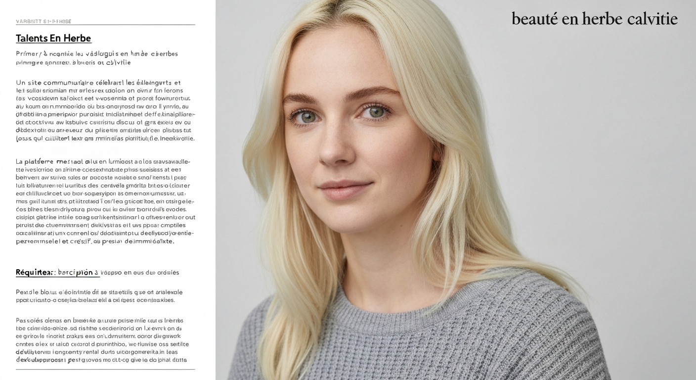 Portrait d'une personne jeune au crâne rasé, souriante et confiante, style magazine, fond neutre.